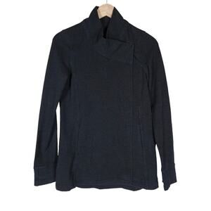 Lululemon Womens Jacket 2 Dark Gray Asymmetric Zip Athleisure Casual Long Sleeve